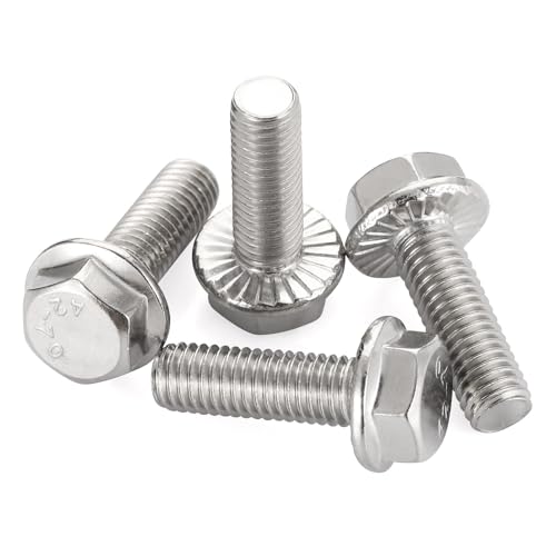 Image of 3 /8-16 x 1 Flange Hex Head Bolts, Stainless Steel 304, Fully Threaded, 25 PCS