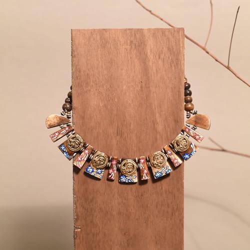 Image of AAKRITI ART CREATIONS Handcrafted Ethnic & Tribal Necklace Collection | Dhokra, Boho, Talisman & Statement Designs | Artisan Collar, Pendant & Lariat Jewelry for Women