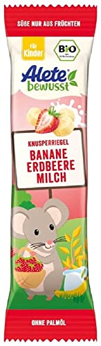 Alete Knusperriegel Erdbeere Milch, Perfekt als Snack für Zwischendurch, ohne Palmöl & Aromastoffe, ab 3 Jahren, 1er Pack (1 x 25g)