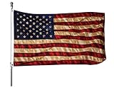 Homissor Vintage American Flag - Tea Stained American Flags - 3x5 Outdoor Rustic Old Style United States Banner Indoors for wall 4th of july (Tea Printed Star Flag)