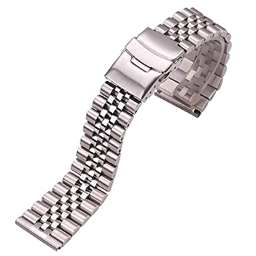 Montre en acier inoxydable bracelet argent pour le quotidien et le bureau 20mm 22mm 24mm
