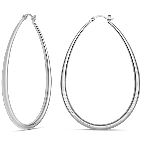 MILLA Oval Hoop Earrings - 14K Gold Plated, Rose Gold