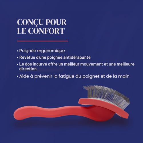 Chris Christensen Baby G Brosse démêlante pour chien Corail Taille S – vue 4