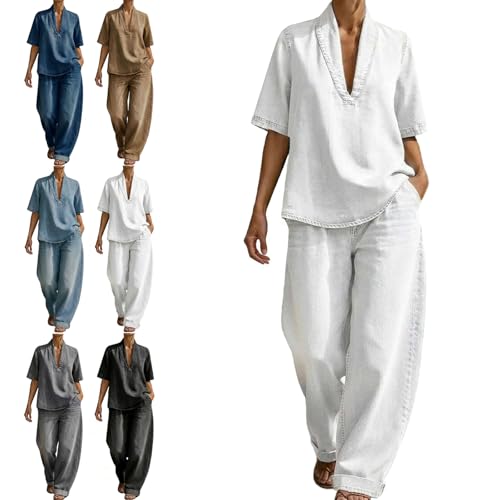 DDRIC 2026 New Women's Minimalist Cozy Short-sleeved Top Wide-leg Jeans