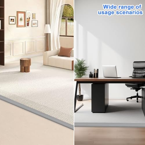 Selbstklebende Teppich Randleiste, PVC Übergangsstreifen für Boden, Randversiegelungsleiste für Teppich und Holzboden, Fußmatten Randleiste, Grau (5m)