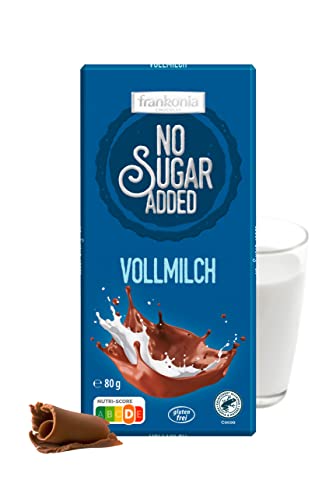 frankonia CHOCOLAT NO SUGAR ADDED Vollmilch Schokolade glutenfrei, 80 g – Bild 2