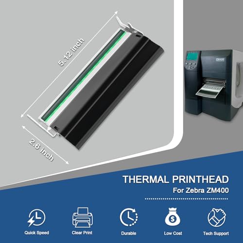 Novo cabeçote de impressão térmica 79801M para substituição de cabeça de impressora Zebra ZM400 Códi