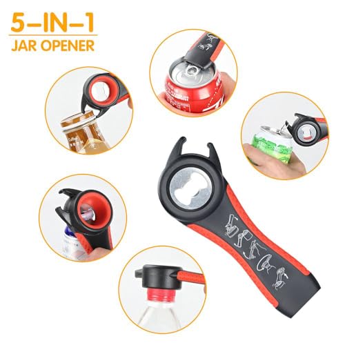 Image of Jar Opener for Weak Hands, 5 in 1 Bottle Opener for Seniors with arthritis