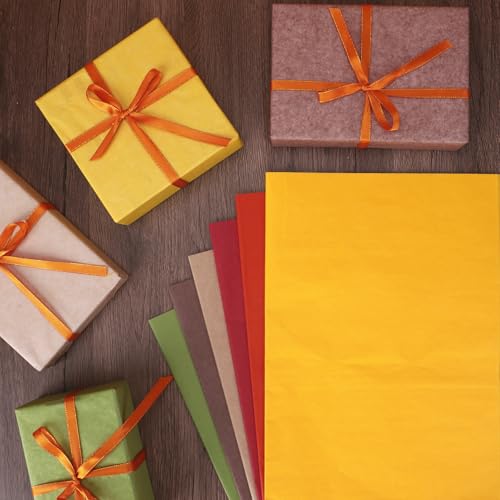 90 folhas de papel de seda Vantage para presente, 35 x 50 cm, laranja, borgonha, verde, amarelo, caf