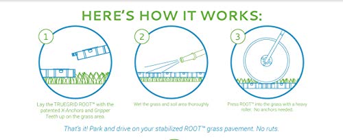 Truegrid | Root Grass Pavers | Designed As Patio Pavers, Driveway Pavers, For Walkways, Shed Bases, Diy | Outdoor Pavers |120,000 Lb Load Class | Pack Of 18 (72 Square Feet) #TOP7