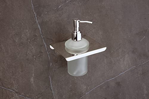 Image of iSTAR 304 Stainless Steel Stand and Glass Liquid Soap Dispenser for Bathroom and Wash Basin Hand wash Dispenser Bathroom Accessories (Chrome Finish)