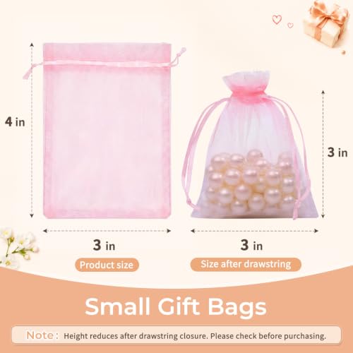 Image of 50PCS Organza Bags 3x4 Multicolor, Small Gift Bags for Jewelry Candy Goodie Treat Sachet, Mesh Gift Bag Drawstring for Wedding Graduation Baby Shower Party Favors, Gifts Wrapping Supplies
