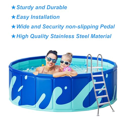 Escalera de piscina doble cara 5 pasos acero inoxidable miniatura 4