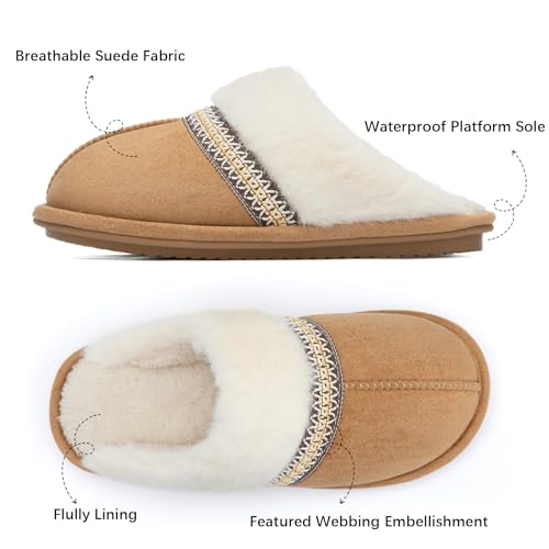 Fuzzy Slippers for Women with Memory Foam Warm Winter Suede House Slippers Indoor Outdoor Gifts For Women Faux Fur Anti-Skid3