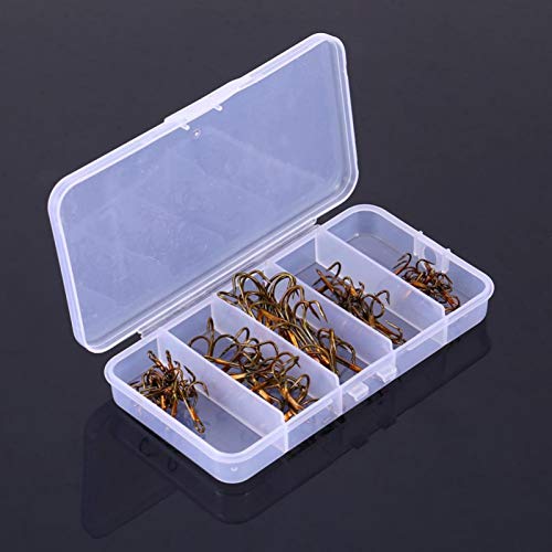 Nimoa 50pcs Fishing Hook, Triplet Treble Bend - Image 4