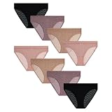Reebok Damen-Bikini-Unterwäsche – Multipack, leicht, hoch geschnitten, Mikro-Mesh-Spitze, Bikinihöschen, nahtlose Unterwäsche für Frauen, Schwarz/Dusty Mauve/Dusty Rose/Light Rose, 8 Stück, S