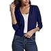 Cardigans Cropped Sweaters for Women Loose Fitted Open Front Jacket Casual Elegant Shrugs Shoulder Sweatershirt (Dark Blue,Large)