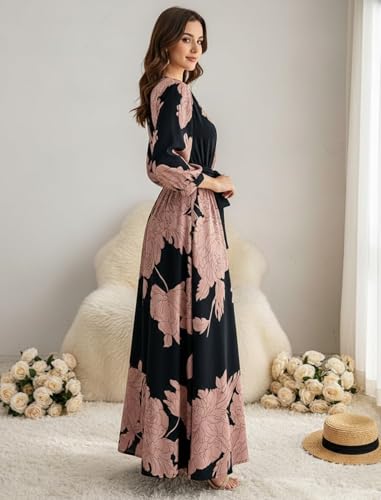 Image of Modestouze Attires Dress for Women Western, Maxi Dresses, One Piece Long Gown Outfit, Floral Print, V Neck Design, Clothing, Western Outfit for Women