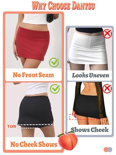 Danysu Women's Skirts Sexy Mini Skirt Skort Summer Going Out Outfit for Women Slit Stretch Bodycon Short Skirt Ruby Red Small4