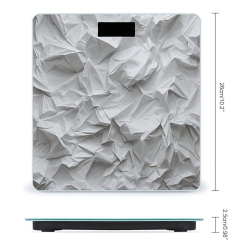 Báscula digital para baño estilo papel arrugado miniatura 2