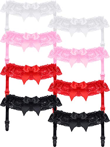 4 Pairs Valentine's Day Women Lace Garters Floral Bow Knot Wedding Garter Bridal Leg Ring Garter With 4 Colors #TOP17