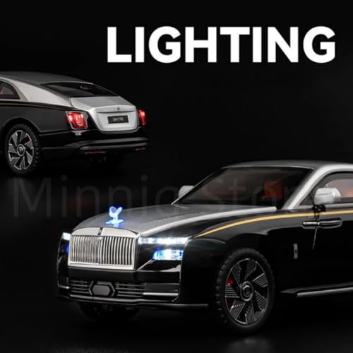 Image of 1:24 Rolls -Royce Spectre Model Car with Box, Zinc Alloy Pull Back Toy car with Sound and Light for Kids Boy Girl Gift [Colors as Per Stock]