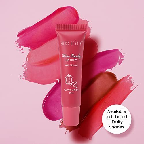 Swiss Beauty Kiss Kandy Lip Balm with Olive Oil | Moisturising | Non-Sticky | Soft & Smooth Lips | Shade - Water Melon, 10ml - Image 3
