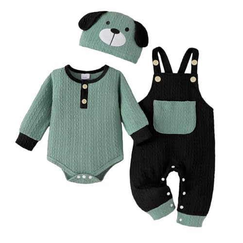 Baby Boy Clothes Cute Long Sleeve Romper Infant Pocket Overalls Adjustable Suspender Pants Set 0-18 Months