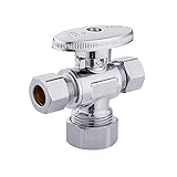 EFIELD 1/4 Turn Dual Compression Outlet Angle Stop Valve,1/2' NOM (5/8' OD) x (3/8 inch x 3/8 inch)...