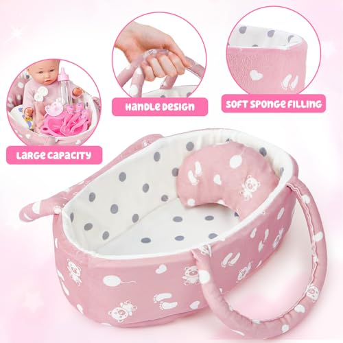 Set de muñeca bebé suave de 12 pulgadas con accesorios miniatura 4