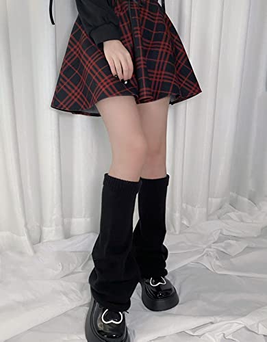 Image of WODECASA Girls Kawaii Leg Warmers Knitted Flared Leg Sleeves Goth Crochet Baggy Cuff Ankle Heap Socks