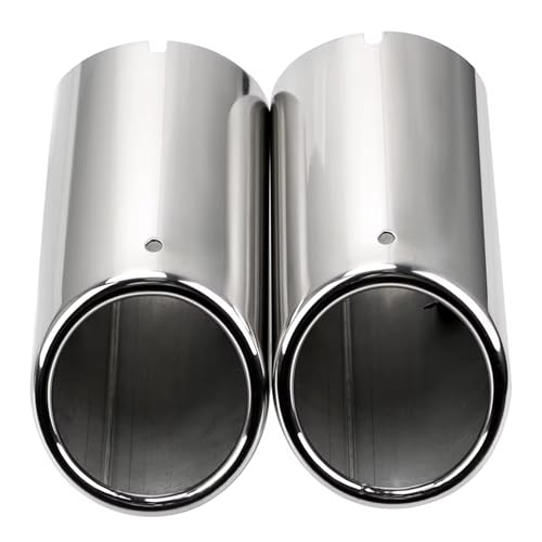 Escape Universal Coche Cubierta Tubo Silenciador Para A4 B8 Para A3 Para Q5 Inoxidable 2 Uds Para VW Para Tiguan Para Passat B7 Tubo Punta Escape(Silver)