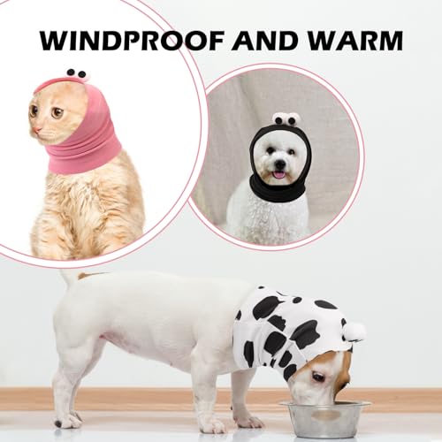 Image of SAWMONG Cute Dog Calming Hoodie Ear Head Covers for Noise Fireworks,No Shake Ear Wraps for Anxiety Relief,Dog Ear Muffs Hematoma Pet Grooming and Force Drying Pink,L