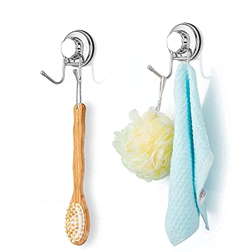 Ipegtop 3In1 Suction Cup Shower Caddy Bath Wall Shelf + Soap Dish Holder + 2 Pack Strong Suction Cup Hooks #TOP7