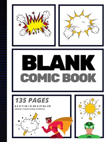 Blank Comic Book: Create Your Own Comic Strip, Blank Comic Panels, 135 Pages, Gray (Large, 8.5 x 11 in.) (Action Comics)
