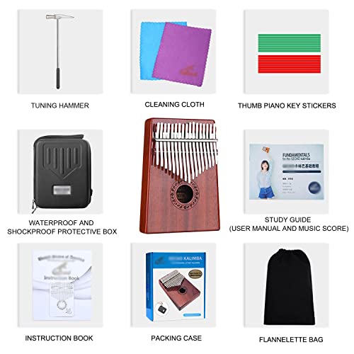DJKL Portable Mbira Sanza Doigt Piano 17 clés Kalimba Thumb Piano avec boîte de Protection Marimba Cadeau Musical pour… - Les Beatles, Paul McCartney, John Lennon, RIngo Starr, George Harrison DJKL Portable Mbira Sanza Doigt Piano 17 clés Kalimba Thumb Piano avec boîte de Protection Marimba Cadeau Musical pour… – Image 6