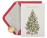 Papyrus Christmas Cards Boxed, Glitter-Free Metallic Christmas Tree and Gifts (12-Count)