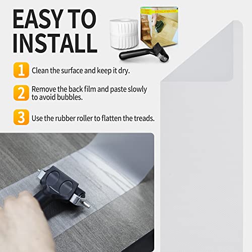 Stair Treads For Wooden Steps Indoor 15 Pack - 4" X 24" Clear Stair Runners For Wooden Steps - Non Slip Stair Treads Step Grips For Stairs Indoor Outdoor - Peel And Stick Stair Treads #TOP4