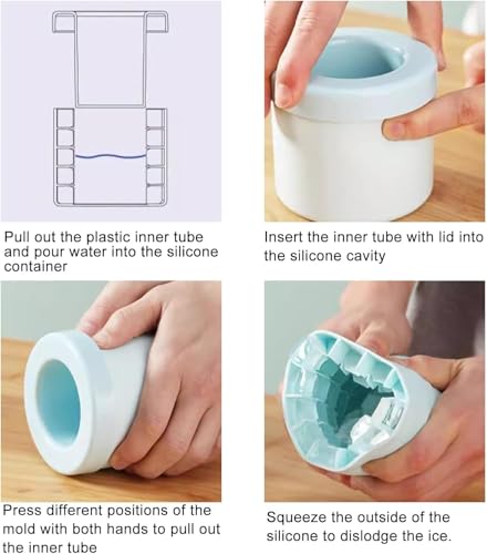 Molde de silicona para cubitos de hielo 3D 2 piezas miniatura 4