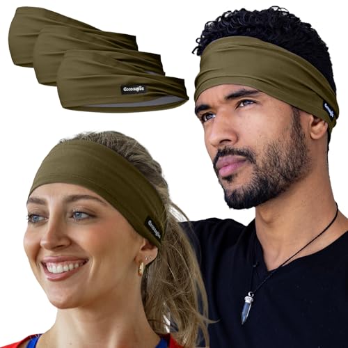 Image of Sweatband for Men and Women - Unisex Non Slip Headband that Wicks Moisture and Eliminates Excess Sweat - Durable & Long-Lasting - Running, Sports, Gym