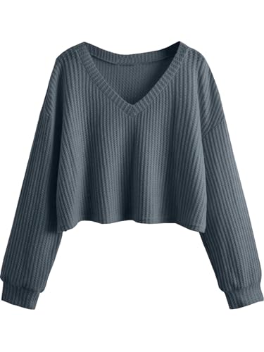 SOLY HUX Women's V Neck Long Sleeve T Shirt Drop...