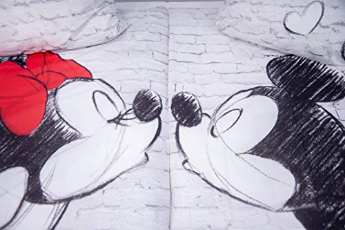 Herding DISNEY MICKEY & MINNIE Partnerbettwäsche-Set, Wendemotiv, 2 x Bettbezug 135 x 200 cm, 2 x Kopfkissenbezug 80 x 80 cm, Baumwolle/Renforcé - Image 5
