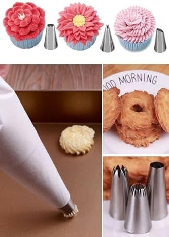 Mucit Home Krema Sıkma Torbası Seti 10 Parça Pasta Krema Kek Süsleme Torbası Paslanmaz Çelik Uçlu - Görsel 5