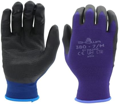 SHOWA Atlas 380 Patented Waffle Pattern Foamed Nitrile Palm Coating Glove (Pack of 12 Pairs) X-Large 380XL-09 12