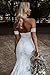 Mermaid Wedding Dresses for Bride 2026 Boho Lace Off Shoulder Tulle Sweetheart Bodycon Backless Beach Bridal Gowns with Train for Wedding White US6