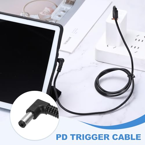 Cable de disparo PD 15V carga rápida en ángulo recto de USB C a CC 5,5x2,1 mm 5