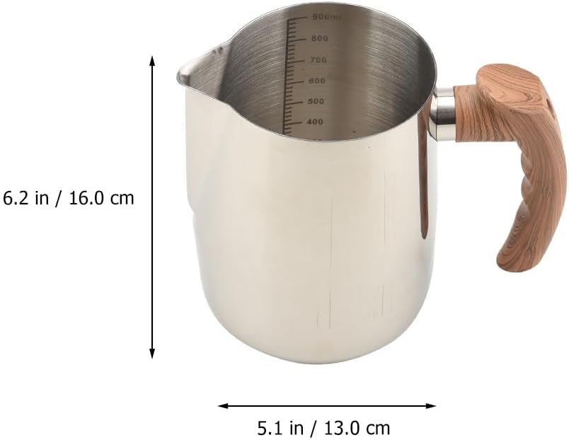 Lurrose Wax Melting Cup 6.29X5.11X3.42In Stainless Steel Candle Melting Holder with Measurement Scale Heat-Resistant Handle for Diy Candle Making Wax Pouring