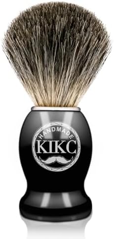 Hand Crafted Pure Badger Shaving Brush for Wet Shave, Soft Bristle, Wood Handle Black Color, Best Gift for Bearded Man