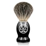 Hand Crafted Pure Badger Shaving Brush for Wet Shave, Soft Bristle, Wood Handle Black Color, Best Gift for Bearded Man