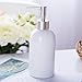 Produktbild Seifenspender,Keramik,Weiß Nordic Minimalistisch Glänzend 400 Ml Mit Silber Pumpe Nachfüllbar Shampoo Hand-Desinfektionsmittel Lotion Für Bad Küche Hotel Wiederverwendbare Dekoration Keramik Kuns